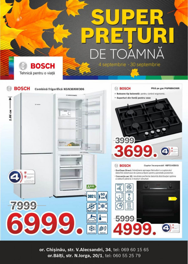 Bosch Siemens: Super prețuri de toamnă