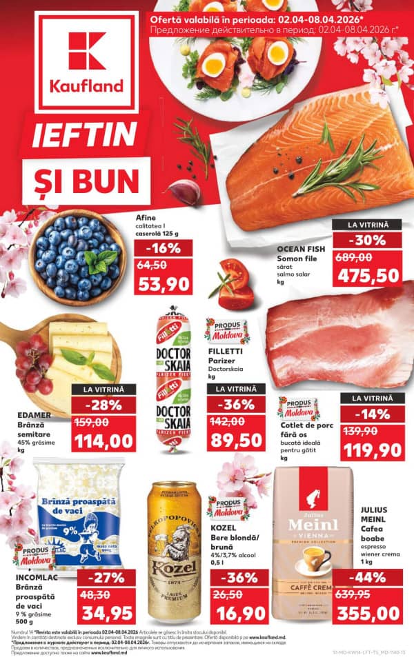 Kaufland: Descoperă ofertele din perioada 2 - 8.04