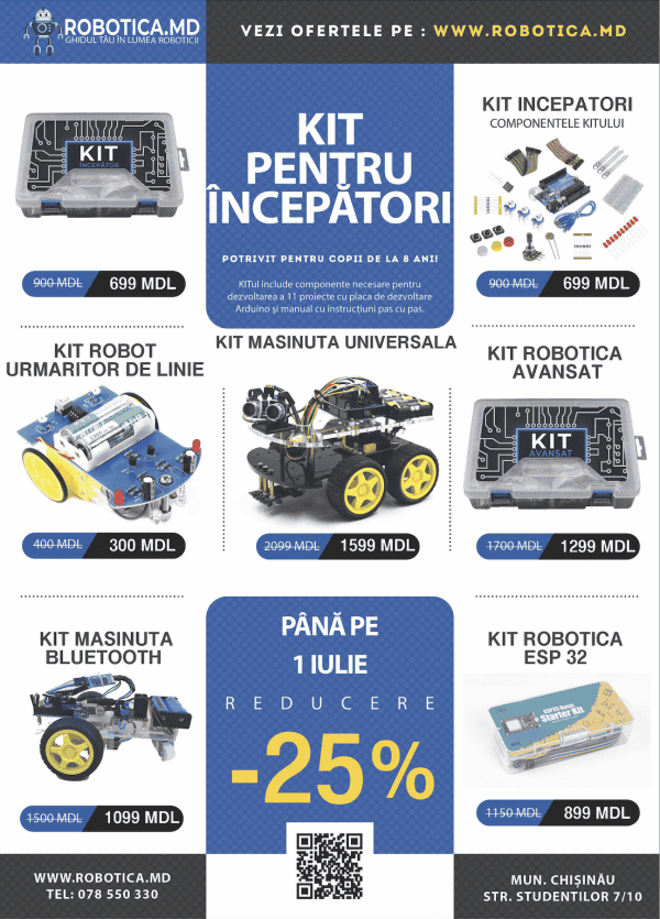 Robotica.md - Ofertă la KIT-uri pentru Copii