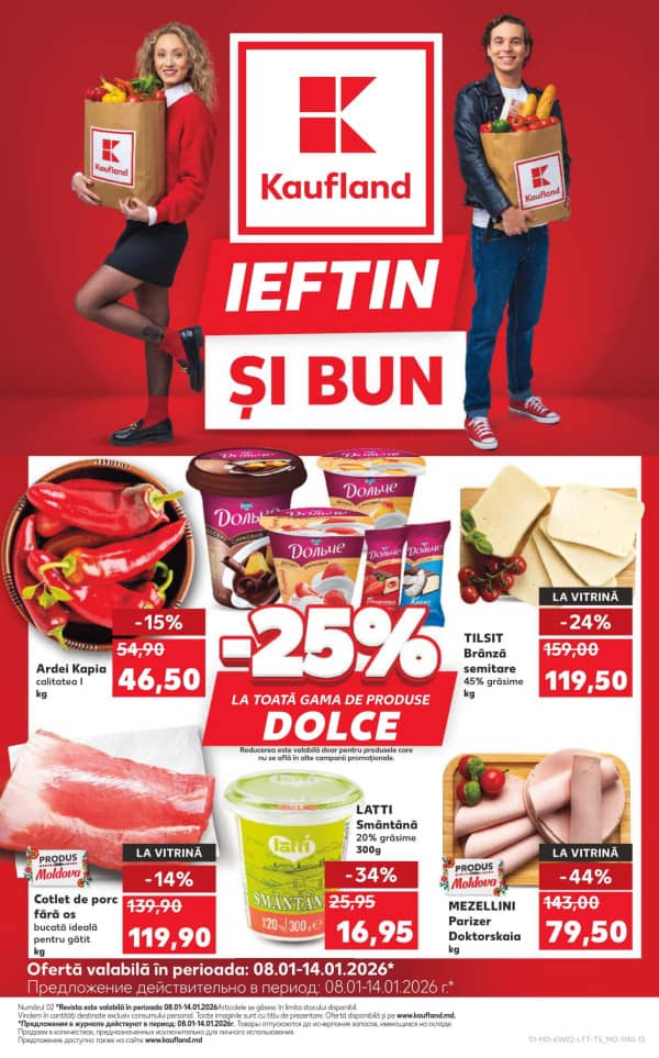 Kaufland: Descoperă ofertele din perioada 8.01 - 14.01