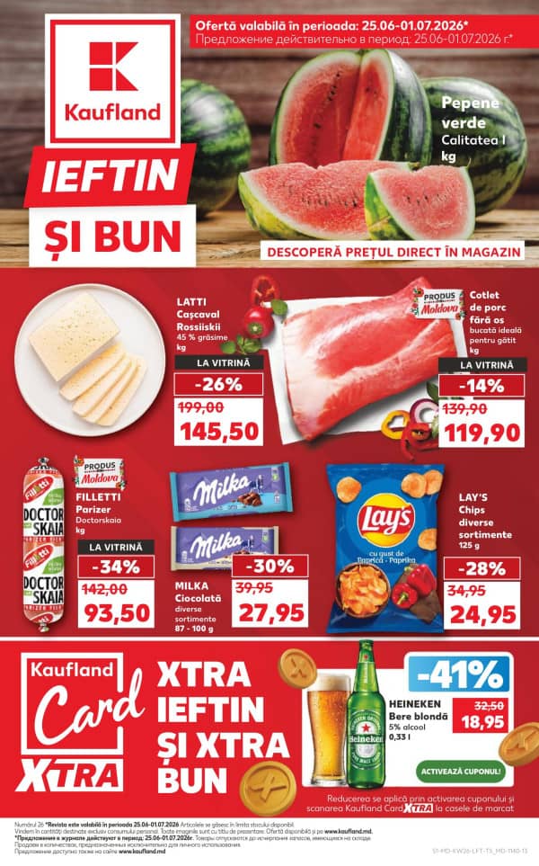 Kaufland: Descoperă ofertele din perioada 25.06 - 1.07