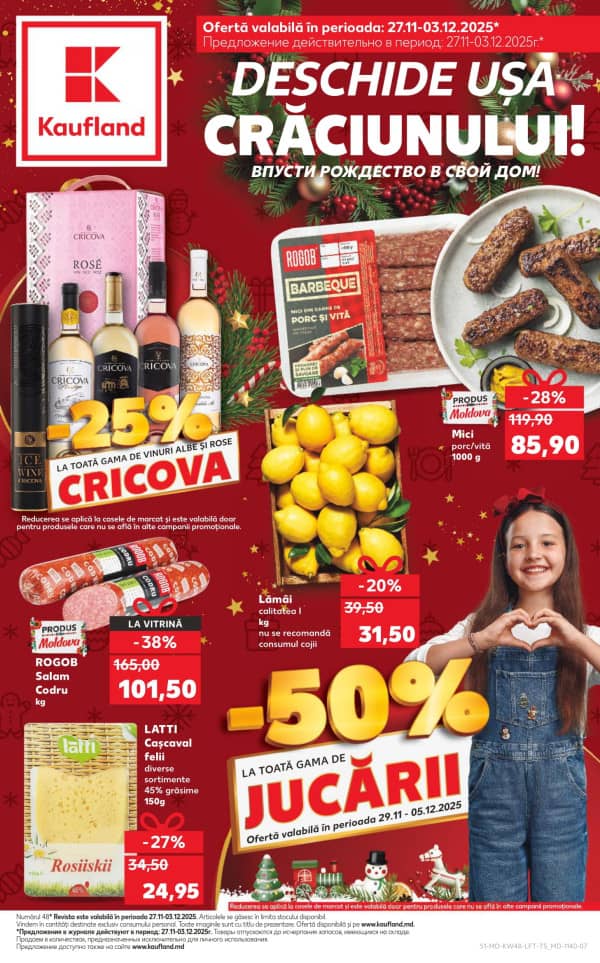 Kaufland: Descoperă ofertele din perioada 27.11 - 3.12