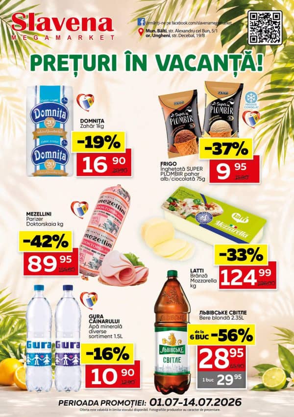 Slavena: Reducerile lunii iulie