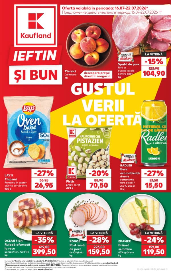Kaufland: Descoperă ofertele din perioada 16.07 - 22.07