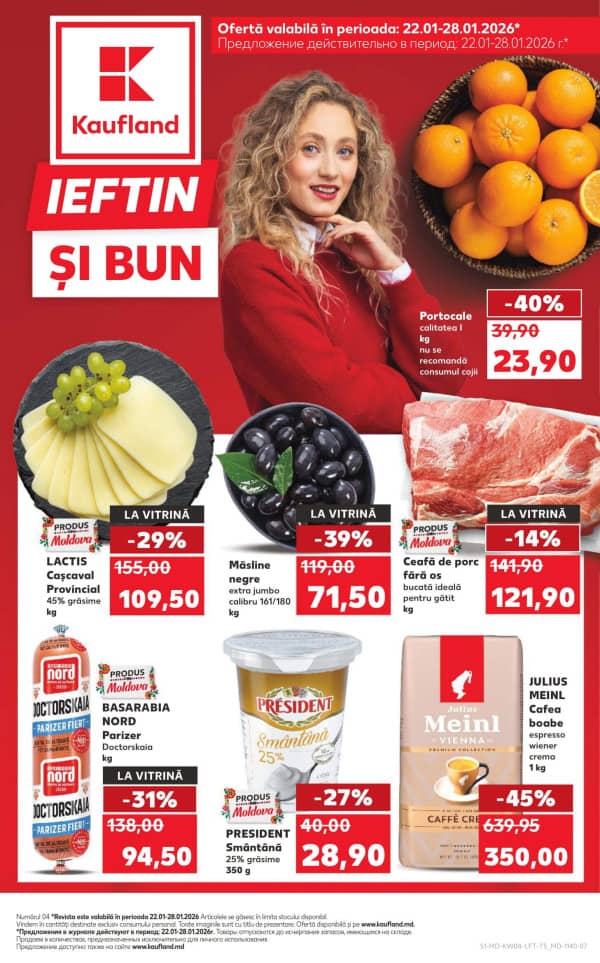 Kaufland: Descoperă ofertele din perioada 22.01 - 28.01