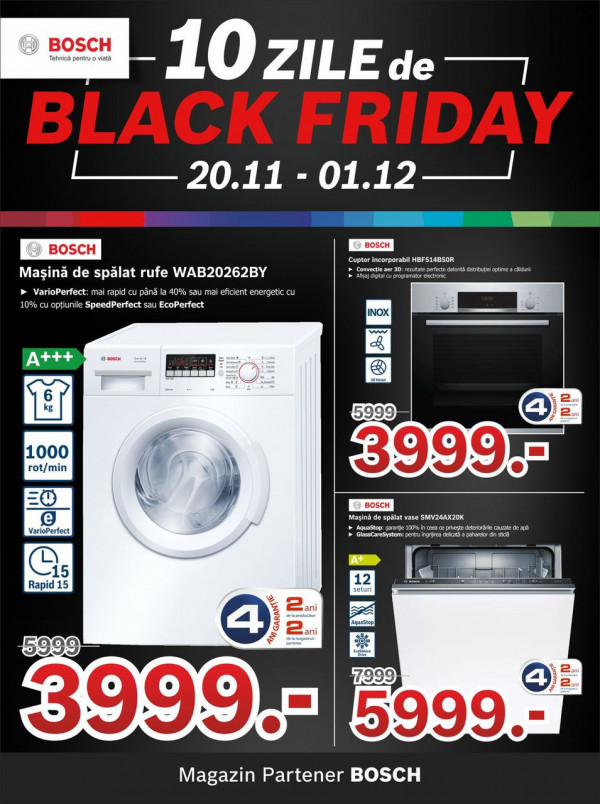 Bosch Siemens: doar 10 zile black friday