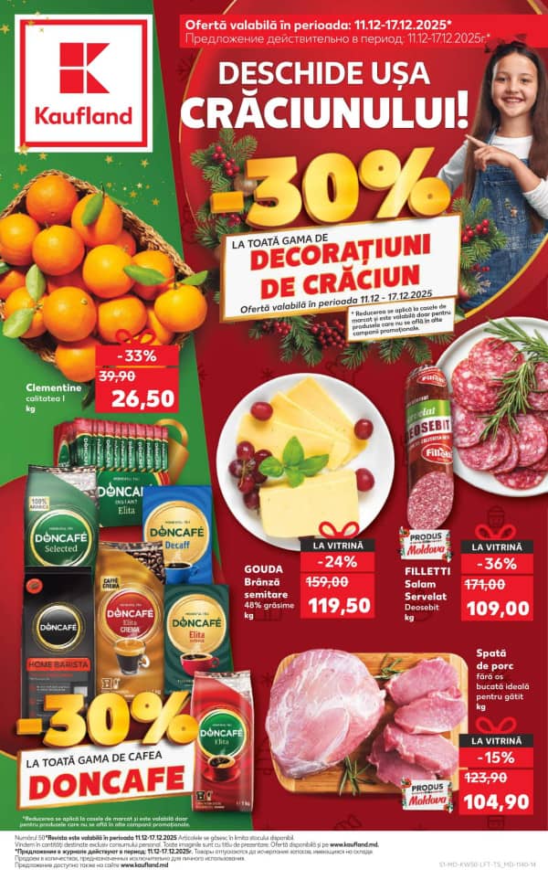 Kaufland: Descoperă ofertele din perioada 11.12 - 17.12