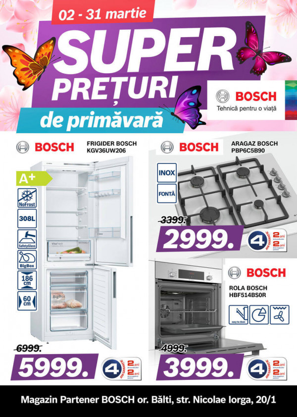 Bosch Siemens: Super prețuri de primăvară