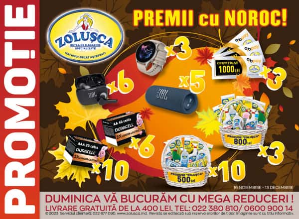 Zolușca: Câștigă premii cu noroc!
