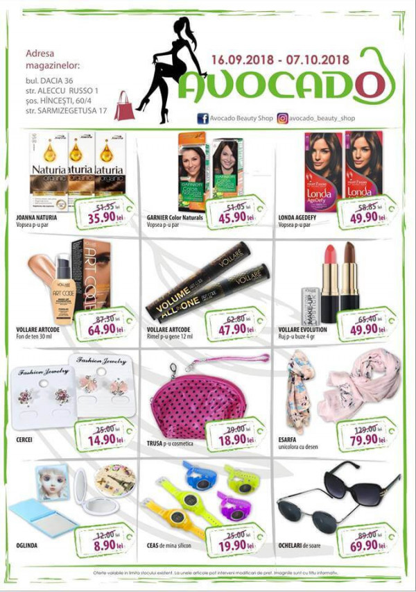 Broșură de la Avocado Beauty Shop