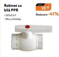 Robinet cu bilă PPR d25x3,4 F 8buc./ambalaj