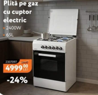 NANU market Plită pe gaz cu cuptor electric 2400W 65L
