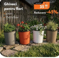 NANU Ghiveci pentru flori plastic 17x17x17cm