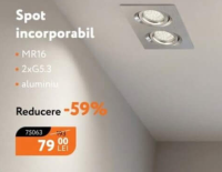 Nanu Market Spot incorporabil MR16 2xG5.3 aluminiu
