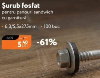 Nanu Market Șurub fosfat panouri sandwich 6.3/5.5x275mm 100 buc