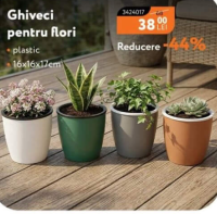 NANU Ghiveci pentru flori plastic 16x16x17cm