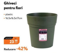 NANU Monrovia Ghiveci pentru flori plastic 16.5x16.5x17cm