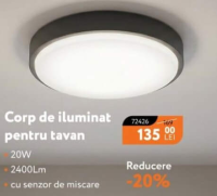 Nanu Market Corp de iluminat pentru tavan 20W 2400Lm cu senzor de mișcare