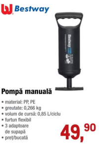 Bestway Pompă manuală 0.85L/ciclu