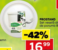 PROSTAND Set veselă din amidon de porumb BIO, 4pers
