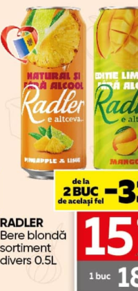 Radler Bere blondă sortiment divers 0.5L