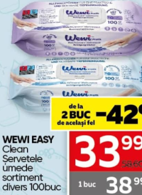 Wewi Easy Clean Servetele umede sortiment divers 100buc
