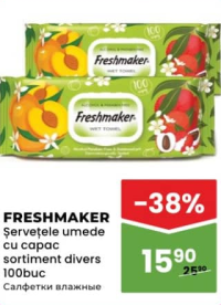 FRESHMAKER Șervețele umede cu capac sortiment divers 100buc
