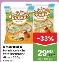 КОРОБКА Конфеты вафельные в ассортименте 250г
