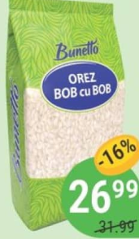 Bunetto Orez Premium Bob cu bob 900g