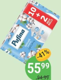 Hârtie igienică PUFINA Sensitive 3str 10+2buc