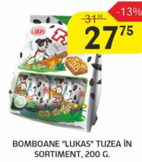 Bomboane "Lukas" Tuzea în sortiment, 200 G.