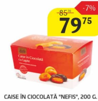 Caise în ciocolată "Nefis", 200 G.