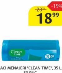 Clean Time Saci menajeri 35 L 50 buc.