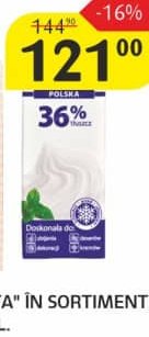 Mlekovita Сливки Śmietanka Kuchmistrza 36% 1 л