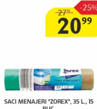 Zorex Saci menajeri 35 L 15 buc.