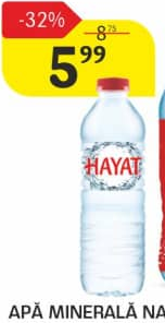 Apă minerală naturală "Hayat", 0,5 L.