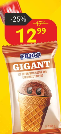 Frigo Gigant Înghețată cu cacao și topping de ciocolată 100g