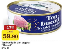 Morsel Ton bucăți în ulei vegetal 240 gr
