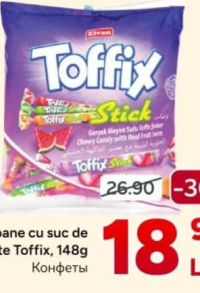 Elvan Toffix Stick Bomboane cu suc de fructe 148g