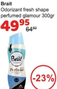 Brait Освежитель воздуха fresh shape perfumed glamour 300гр