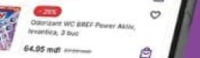 BREF Odorizant WC Power Aktiv Levănțică 3 buc