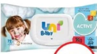 Uni Baby Active servetele umede 72buc cu capac