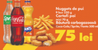 Fidesco Café Nuggets de pui 9buc + Cartofi pai 70g + Băutură carbogazoasă 500ml