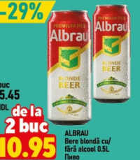 ALBRAU Bere blondă cu/fără alcool 0.5L