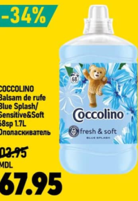 Coccolino Balsam de rufe Fresh & Soft Blue Splash 1.7L