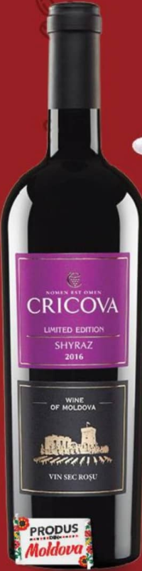 CRICOVA Vin roșu sec Shiraz 0,75 l