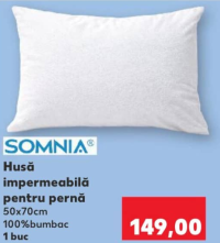 Somnia Husă impermeabilă pentru pernă 50x70cm