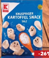 K-Classic Crispy Snack din cartofi sare / smântână ceapă 125 g