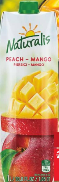 Naturalis Băutură necarbogazoasă piersici - mango 1l