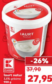 K-Classic Натуральный йогурт 3,5% жирности 900 г
